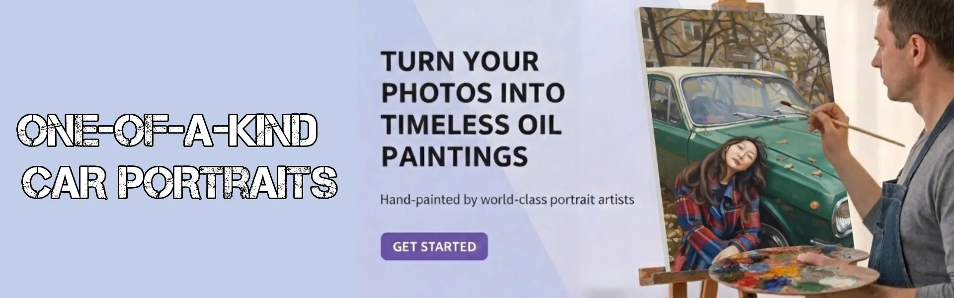 Artist‑painted car portrait created from a customer’s automotive photo.